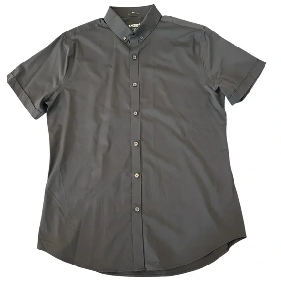 Express Slim Short Sleeve Button Down Shirt - Picture 1 of 8